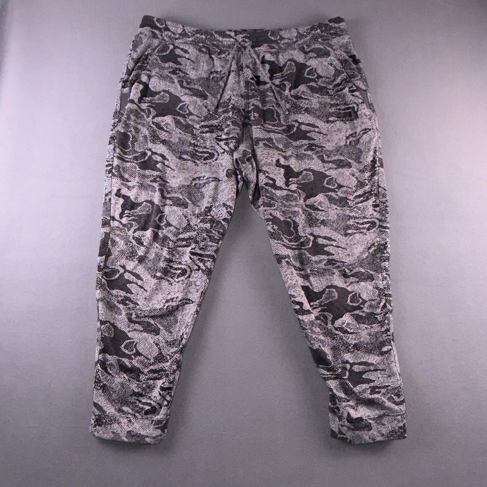 The North Face Mens‎ XXL Grey Black Camo Fleece Joggers Drawstring Sweatpants